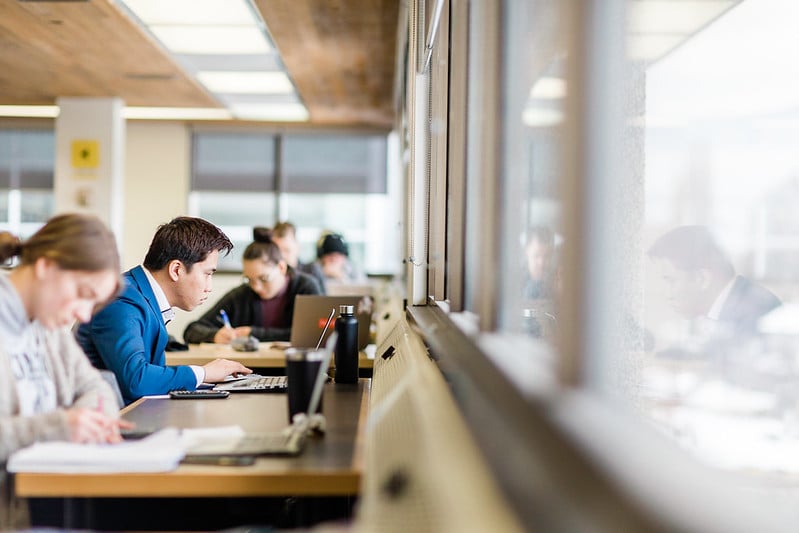 Students at Okanagan College studying